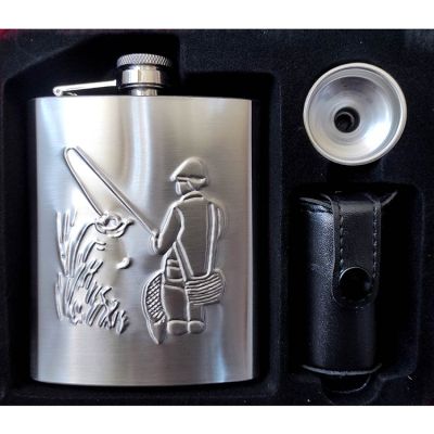 Подарочный набор Рыбаку (фляга 255 мл + рюмки и лейка) 