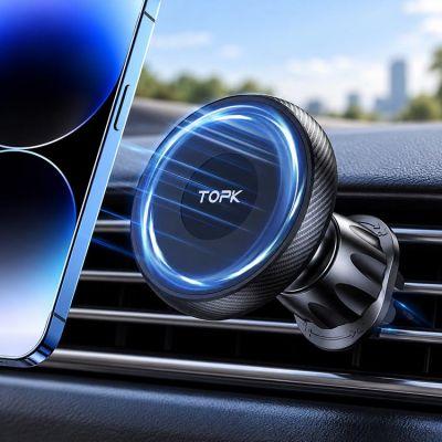 Автодержатель для телефона TOPK магнитный на воздуховод, 20 магнитов, 360° Автодержатель для телефона TOPK магнитный на воздуховод, 20 магнитов, 360°