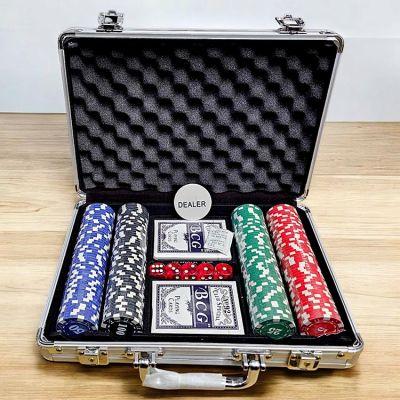 Покерный набор на 200 фишек в чемодане, с номиналом