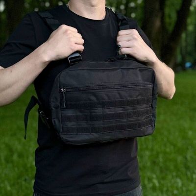 Тактическая нагрудная сумка бронежилет X-TACTICAL 50451 черная