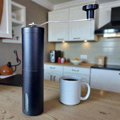 Кофемолка ручная черная с керамическими жерновами, 40 мл, нержавеющая сталь 304