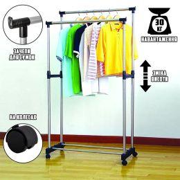 Вешалка для одежды напольная (телескопическая, двойная)