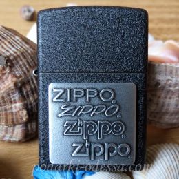 Зажигалка Zippo 363 Pewter Emblem Black Crackle Зажигалка Zippo 363 Pewter Emblem Black Crackle