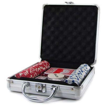 Покерный набор в алюминиевом кейсе на 100 фишек без номинала
