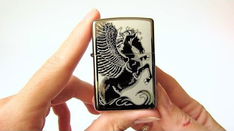 Зажигалка Zippo 28802 Pegasus Black Ice (Видео обзор) podarki-odessa.com